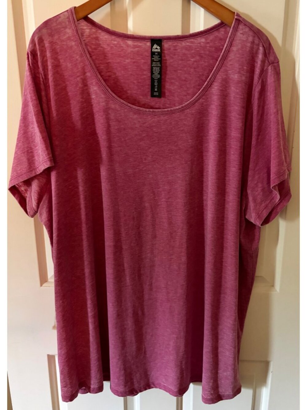 RBX Active Women's Size 3X Short Sleeve Flowy Workout Yoga Tee Pink